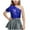 Blue, variant on ZACPNCV Kids Girls One Shoulder Short Sleeve Dance Crop Top Shiny Sparkly Hip Hop Streetwear Cropped T-Shirts Dancewear Black 8-9 Years