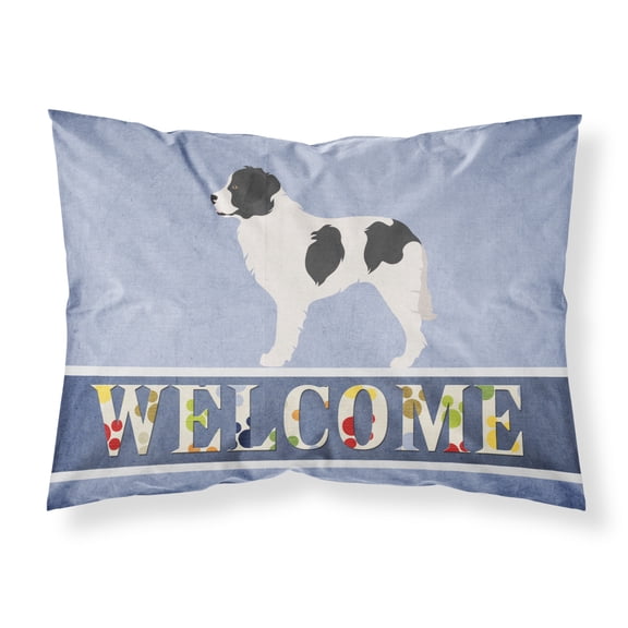 Landseer Welcome Fabric Standard Pillowcase Blue