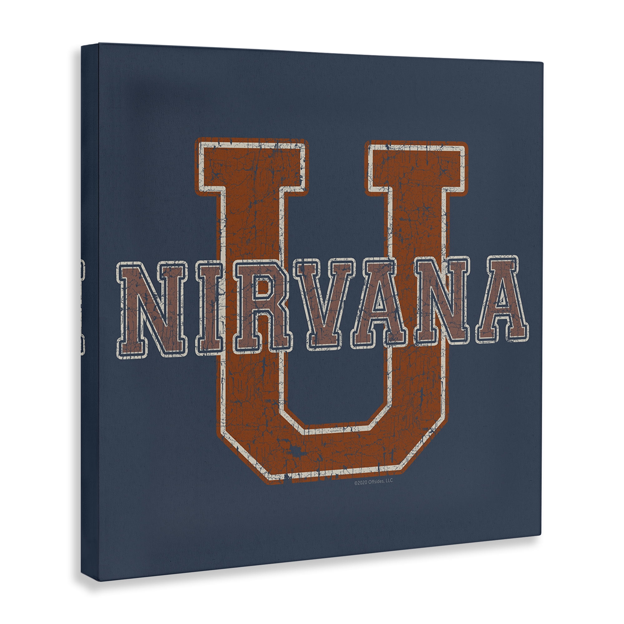 Stupell Industries Nirvana U Varsity Style Text & Numbers Painting Wrapped Canvas Art Print Wall Art, 24 x 24