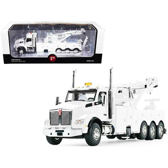 First Gear 50-3467 1-50 Scale Kenworth T880 with Century Model 1060 Rotator Wrecker Diecast Model Tow Truck&#44; White