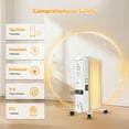 thumbnail image 4 of 1500W Oil Filled Radiator Heater, Electric Portable Space Heater with Adjustable Thermostat 3 Heat Settings and Overheat Protection, 4 of 7