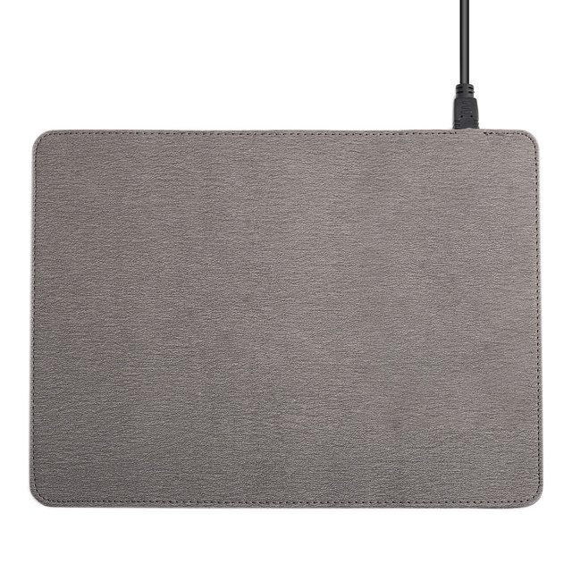 Alfombrilla de ratón con cargador rápido inalámbrico universal de 10 W, alfombrilla de ratón de carga para smartphone de cuero de PU AweSitey EL0990-02
