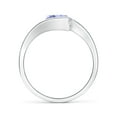 thumbnail image 2 of ANGARA Natural Semi Bezel-Set Solitaire Round 1.45 ct Tanzanite Bypass Ring in 14K White Gold for Women (Size-7mm) | December Birthstone, Anniversary, Jewelry Gift for Women | Natural Tanzanite Ring, 2 of 9