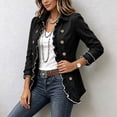 thumbnail image 4 of Womens Long Sleeve Ruffle Button Front Cardigan Jacket Lightweight Open Front Layered Top Structured Collar Casual Outerwear Fall Jackets for Women, 4 of 7
