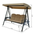 thumbnail image 7 of Kozyard Herbert 3 Seat Outdoor Deluxe Patio Swing with Comfortable Cushion (Beige), 7 of 7
