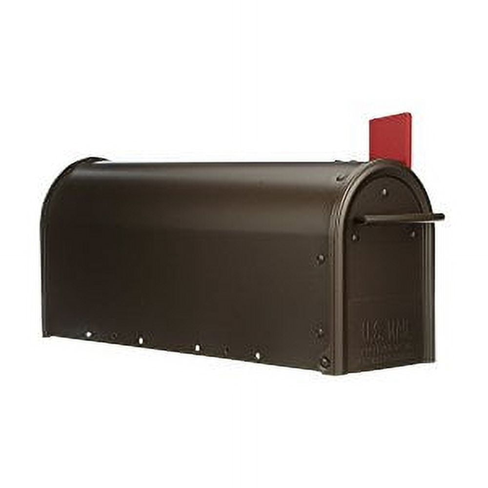 Gibraltar Mailboxes Franklin Medium, Steel, Post Mount Mailbox, Bronze w/Brass Finish, FM11BZ01