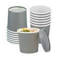 thumbnail image 2 of Bio Tek 12 oz Round Gray Paper Soup Container - 3 1/2" x 3 1/2" x 3 1/2" - 25 count box, 2 of 10
