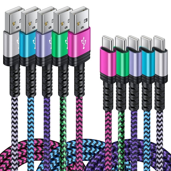 5PAcK Android charger cable c Fast charging Phone charger Type c to USB A Power cord 6FT24A for Samsung galaxy S21 S20 S10 S9 S8 S20 FENote 2120 Ultra A12 A01 A50 A20 A21 A51 A32 A42 A72 A52