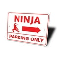 thumbnail image 4 of Ninja Parking Only, Ninja Lover, Ninja Fanatic Sign, Parking Sign, Direcctional Aluminum Metal Decor Sign - 4x18 inches, 4 of 4