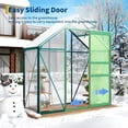 thumbnail image 3 of 6×3 FT Greenhouse for Outdoors, Polycarbonate Greenhouse with Adjustable Roof Vent, Sliding Door and Rain Gutter, Aluminum Walk-in Green Houses for Outside Patio Backyard Garden, Green, 3 of 8