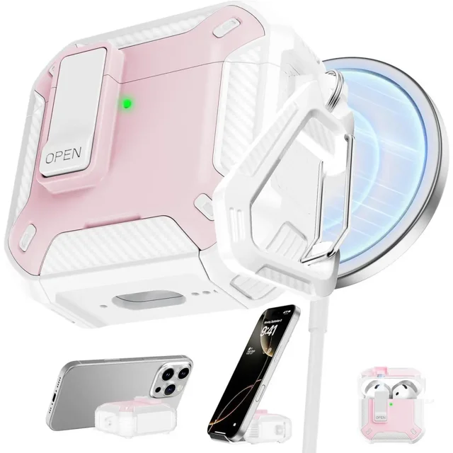 Case for AirPods Pro 3rd Generation with Phone Holder Compatible with Back Magnetic Suction Function Suitable for AirPods Pro 3 Protective Case