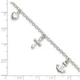 thumbnail image 4 of Finest Gold Sterling Silver Cross, Anchor, Heart Bracelet, 4 of 4