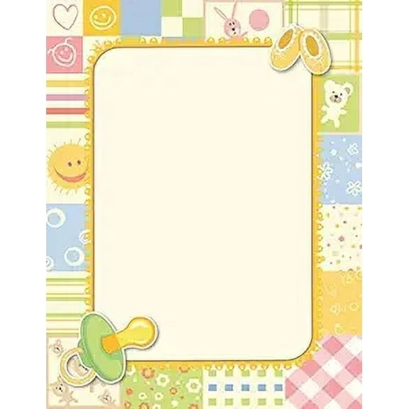 Geographics Design Paper Letterhead, Babies Quilt Design, Pack of 100