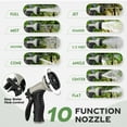 thumbnail image 6 of Kepagard 100 ft Expandable Garden Hose,Green,Water Hose for Outside with 10 Spray Nozzles,Hose Holder,Multi-Purpose Anti-Rust Solid Brass Connector,Leak-Proof Design,Black, 6 of 8