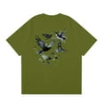 thumbnail image 3 of NAMTYQX T Shirts for Man Short Sleeve Relaxed Fit Cool Comfortable Patterned Lounge Plus Size Light Crew Neck Casual Graphic Tees Men Army Green Size 3XL, 3 of 5