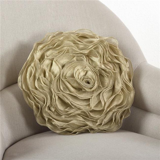 SARO 160.SG16R 16 Po Ronde Rose Design Poly Rempli Oreiller - Vert Mer
