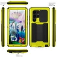 thumbnail image 4 of Allytech Rugged Case for Samsung Galaxy S24 Ultra with Screen Protector & Camera Lens Sliding Cover, Anti-Drop Dustproof Hidden Kickstand Heavy Duty Triple-Layer Protection Shell, Yellow, 4 of 7