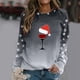 thumbnail image 3 of Gibobby Sudaderas para mujer Sudadera con cuello redondo y estampado navideño para mujer, ajustado con cuello redondo, sudadera informal de manga larga(Gris,CH), 3 of 4