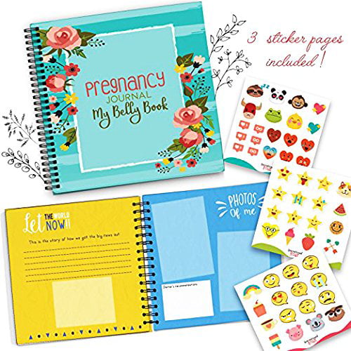 My Nine Month Journey Pregnancy Journal and Baby Memory Book with Stickers Baby Scrapbook and Photo Album Picture and Milestone Books for Toddlers Perfect Pregnancy Gifts for First Time Moms 