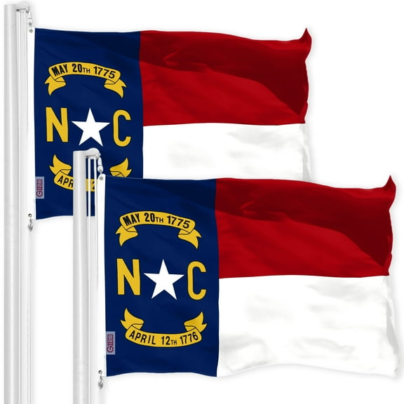 North Carolina State Flag 3x5FT 2-Pack 150D Printed Polyester By G128
