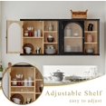 thumbnail image 2 of ANHDAH Bathroom Wall Cabinet Over Toilet with 2-Door & Adjustable Shelf, Solid Wood Medicine Cabinet for Kitchen Living Room, Black, 2 of 7