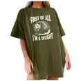 thumbnail image 1 of TSADFHJI Hauts d'Hiver pour Femmes Grande Taille Mode Décontractée Col Rond T-Shirts Été Manches Courtes T-Shirts Amples TG Vert, 1 of 4