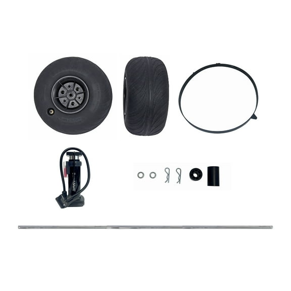 Upgraded 12" Balloon Wheels for Sand Retrofit Kit – Pneumatic Balloon Tires for Beach Cart with 10mm Axle and Air Pump – 2-Pack