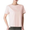 thumbnail image 3 of Summer Short Sleeve Tops For Women Casual Solid Round-Neck Hooded Short Sleeve Loose Fitting Tops Outfits Clothes 2026 - 2XL, 3 of 5