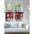 thumbnail image 4 of Merry Christmas Sheer Curtains 45 Inch Long 2 Panels, Winter Snowman Candle Red Light Filtering Rod Pocket Semi Sheer Curtains, Sheer Voile Drapes for Living Room Bedroom, 52"x45", 4 of 5