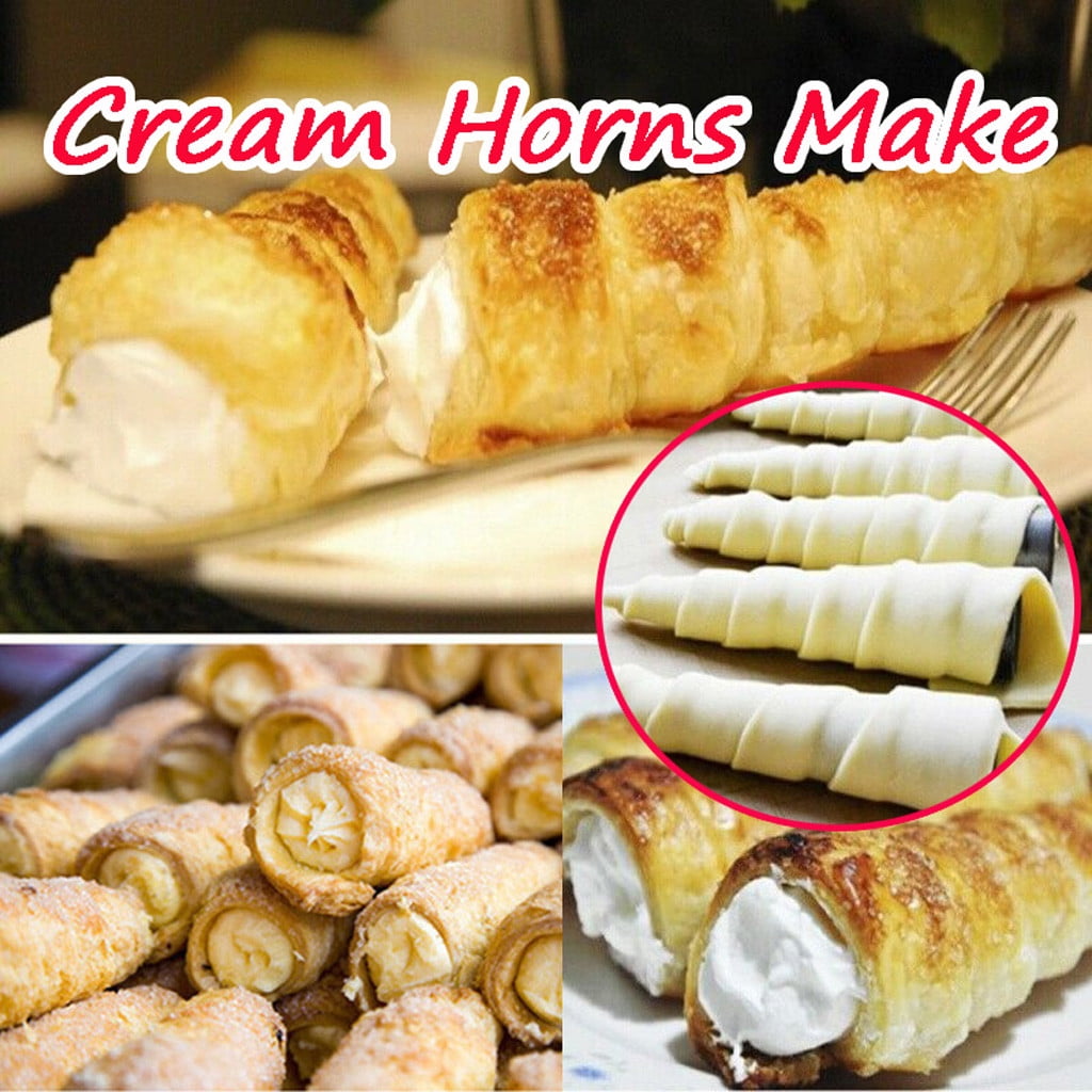 Lazy Cream Horns Maker DIY Croissant Horn Baking Cake Molds Stainless Steel