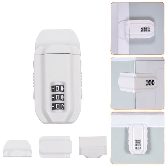 Secure White Cabinet Lock With 3 Digit Keyless Code For Drawers And Doors
