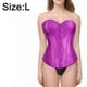 thumbnail image 2 of Corsé hasta cintura deshuesada Cincher Bustier Top Túnica sexy con botones delanteros - Púrpura, 2 of 5