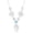 Center Oval MOP & Blue Topaz, variant on Filigree Design with Mother of Pearl and Round Faceted Blue Topaz 17+2” Gemstone Necklace Jewelry for Women or Teens (Center Cushion-Cut MOP)