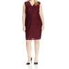 Junarose NEW Burgundy Red Womens 2X Plus Lace Sleeveless Sheath Dress