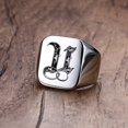 thumbnail image 1 of Anillo de sello con iniciales Retro Vnox para hombre, 18mm, sello pesado voluminoso, banda masculina, letras de acero inoxidable, regalo de joyería personalizado para él Tan Jianjun unisex, 1 of 2