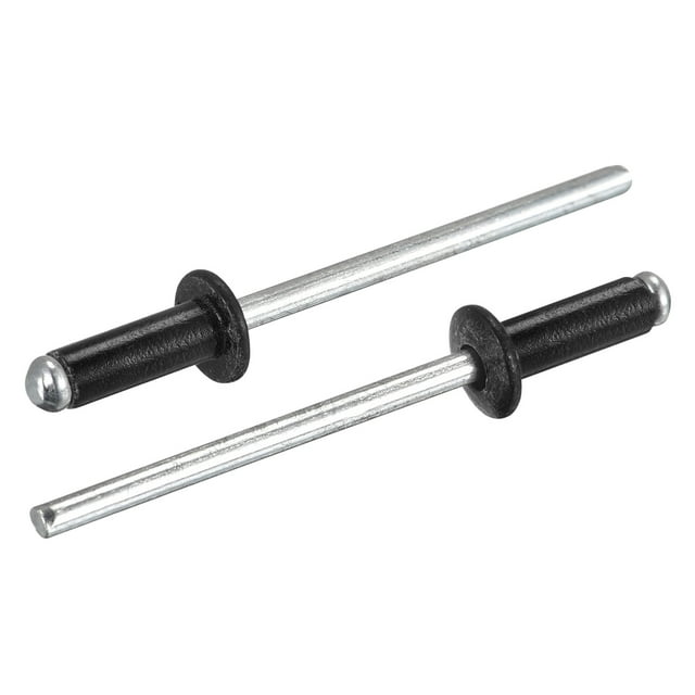 Unique Bargains Rivets Aveugles Tête Ronde Plate en Aluminium de 3,2 Mm x 9 Mm, Noir 100 Pièces