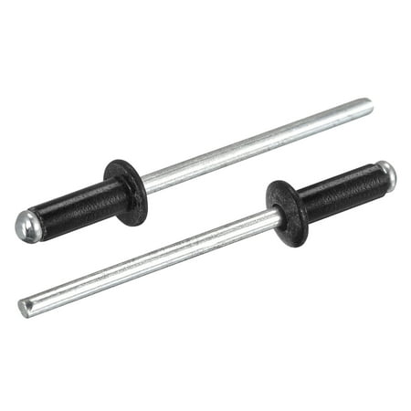 

Uxcell 3.2mm x 9mm Aluminum Open End Flat Round Head Blind Rivets Black 400 Pack
