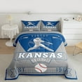 thumbnail image 2 of jejeloiu Baseball City Bedding Comforter Set,Kansas Twin Comforter Sets,Gray Blue Bedding Set For Child,Luxury Bedroom Decor Reversible,2pcs, 2 of 7
