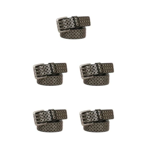 Cinturón hueco de 3 filas Minnieouse estilo Hip Hop para hombres y mujeres cuero Negro 125cm