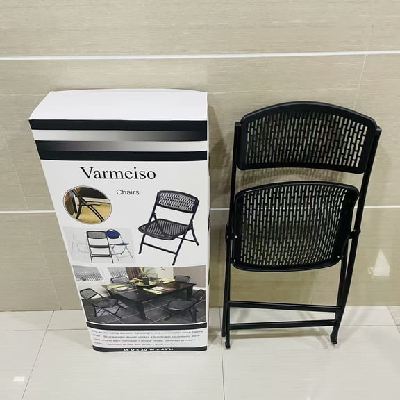 Varmeiso Chairs,Folding Chair, Made of durable plastic,Black
