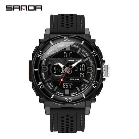 Explojoy Men's Digital Sports Watch – Waterproof LED Wristwatch with Alarm, Temperature Display & Chronograph