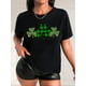 thumbnail image 1 of 1pc Women'S Casual Crew Neck T-Shirt with Green Clover Print, Cotton Knit Fabric, Medium Stretch, Short Sleeve Fashion Top for Spring/Summer/Fall, 1 of 7