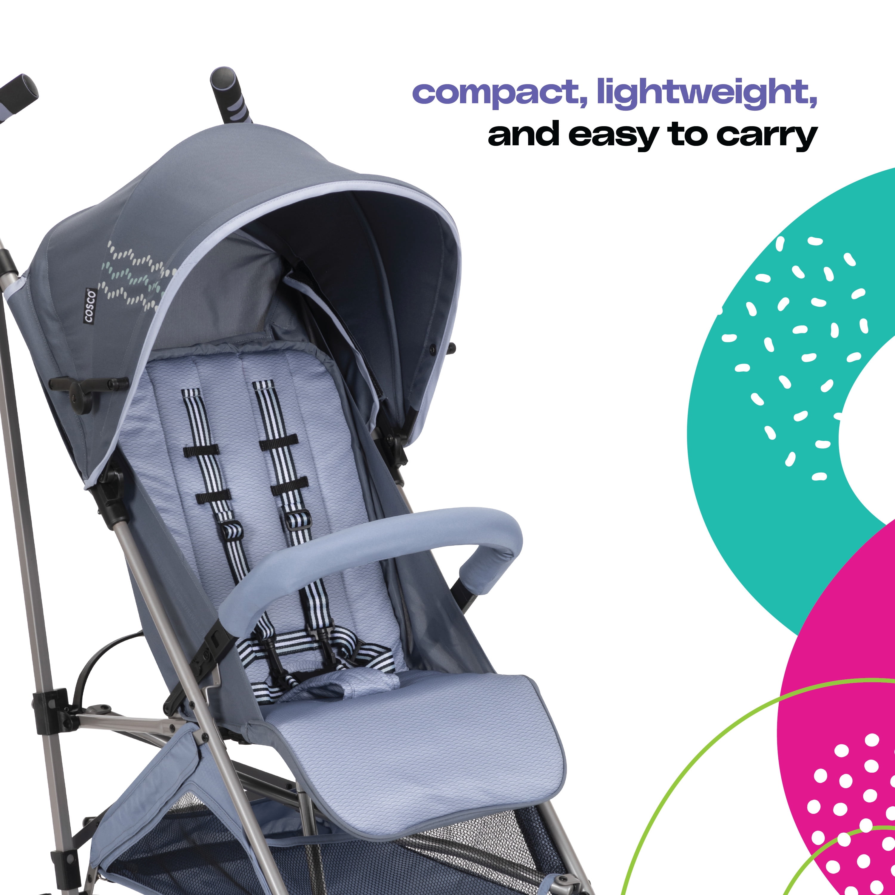 Cosco Kids Simple Fold Compact Stroller, Organic Waves, Infant