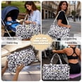 thumbnail image 5 of Garronmavis Large Quilted Duffle Bag for Women Purple Butterfly Leopard Print Weekender Travel Gym Carry On Overnight Tote Bag with Zipper Pockets for Dance, 5 of 7