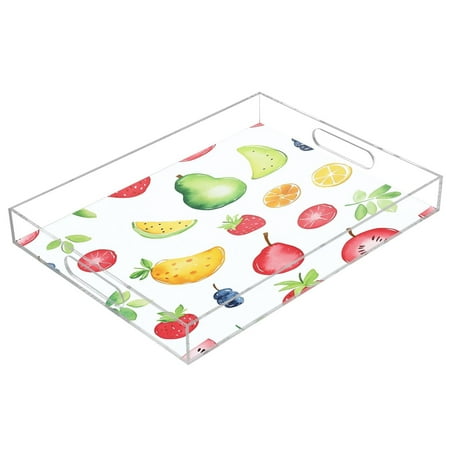 

Clear Acrylic Tray Water Cup Tray Teacup Jewelry Storage Tray for Serving and Home Decor Sliced Fruit
