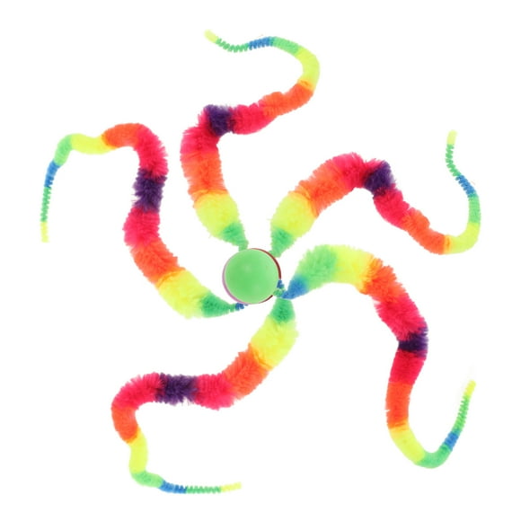 5 pelotas interactivas para gatos con gusanos arcoíris para perseguirlos.