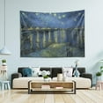 thumbnail image 2 of GZHJMY Starry Night over The Rhone Van Gogh Tapestries Wall Hanging Bedding Tapestry Aesthetic Tapestries for Bedroom Living Room Dorm Home Wall Decor 60" x 40" Horizontal Gift Decor, 2 of 7