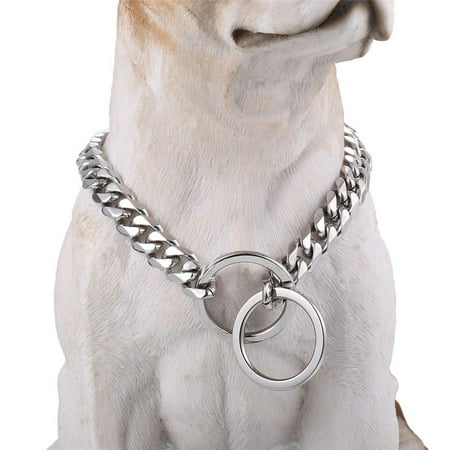 Stainless Steel Dog Collar 10mm Fancy Slip Chain - Cool + Best for Large Dogs: Pitbull Doberman Bulldog Rottweiler & more! 26 (Best Food For Doberman)