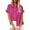 Hot Pink, variant on VINUSLI Women Linen Button Down Shirt 2025 Cotton Linen Shirts V Neck Roll Up Short Sleeve Blouses Loose Collared Shirt Summer Casual Tops Wine,XXXL