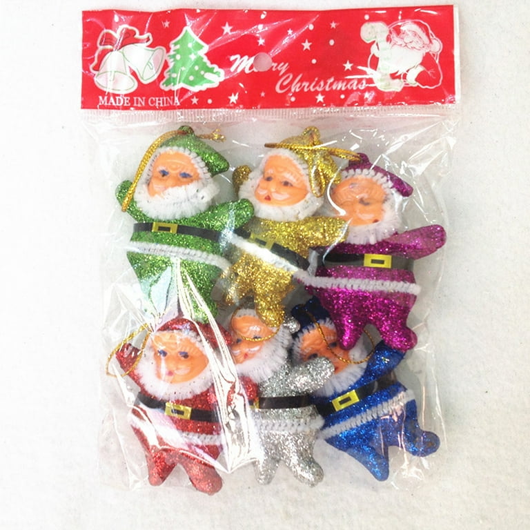 Pendants New Year Christmas Tree Accessories Claus Dolls Gnome Daniel Tiger  Plush 6 Packs Plastic + Foam Navidad Hanging